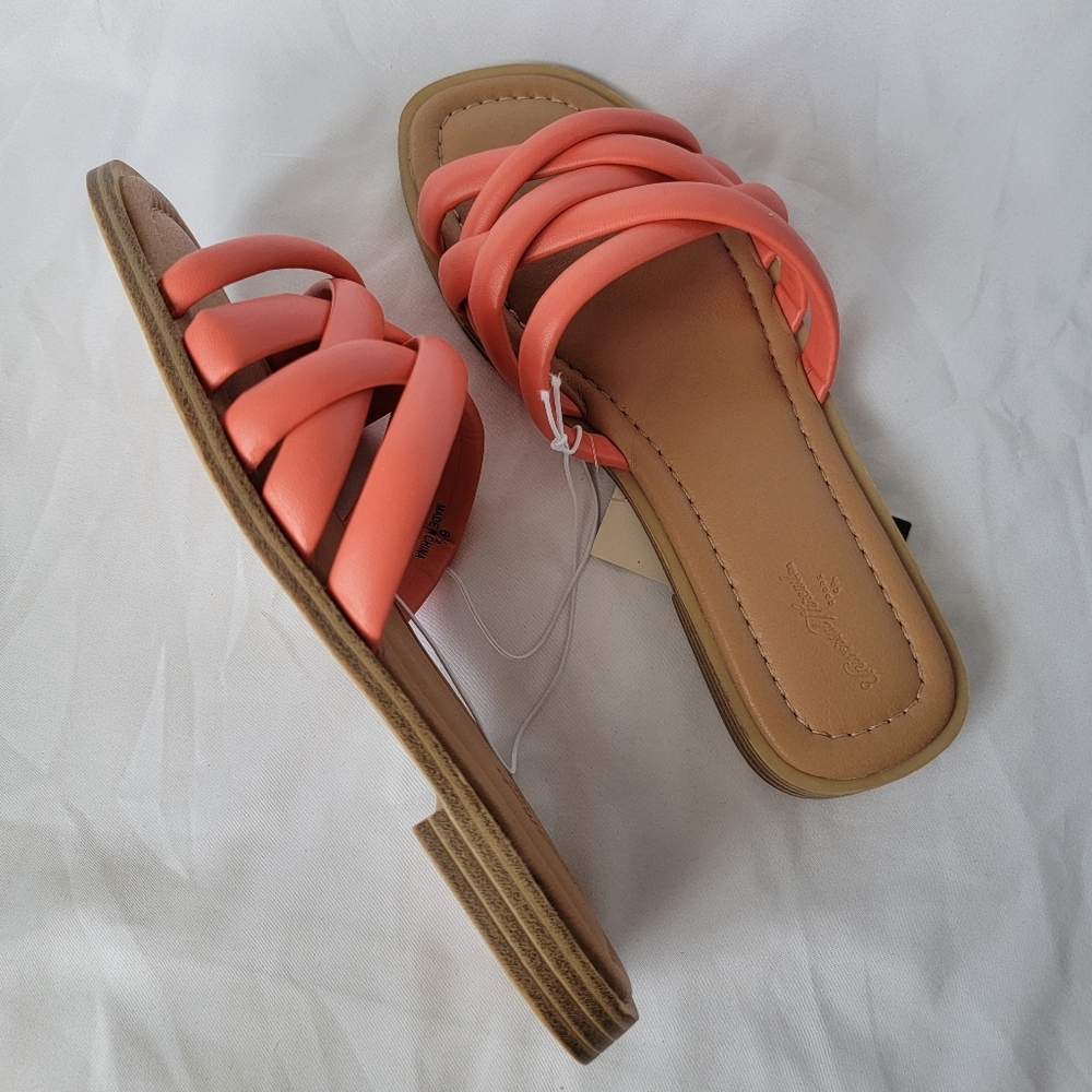 Universal Thread Rian Coral Orange Strappy Sandals - Picture 3 of 6